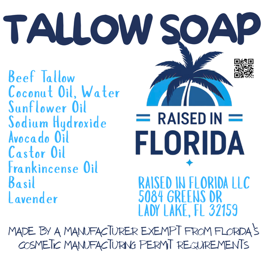 Handcrafted Tallow Soap | Frankincense, Basil & Lavender Scent — Free Shipping