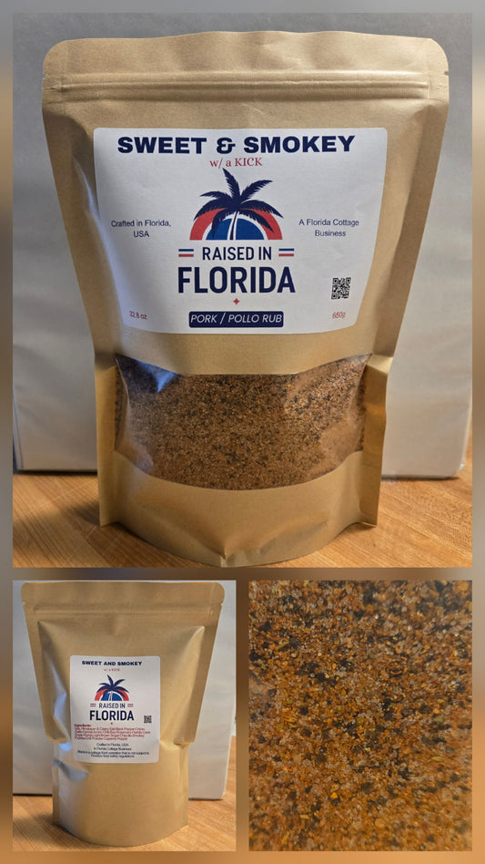 SWEET & SMOKEY w/ a KICK PORK/POLLO RUB