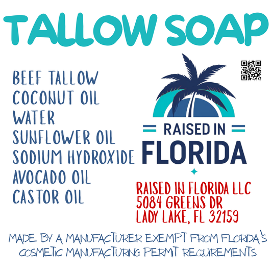 HAND-CRAFTED TALLOW SOAP ~ NATURAL