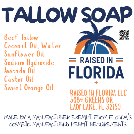 HAND-CRAFTED TALLOW SOAP ~ SWEET ORANGE