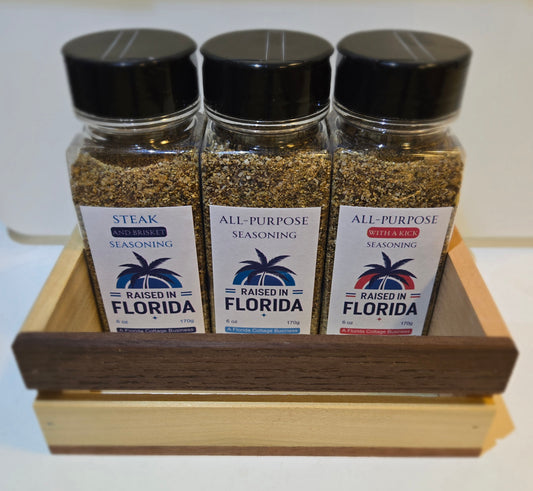 7) RAISED-IN-FLORIDA ~ SEASONING SAMPLER (18 OZ)