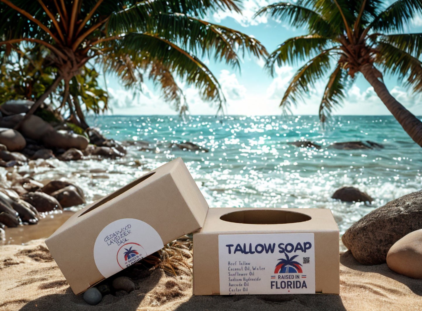 Handcrafted Tallow Soap | Cedarwood, Lavender, & Basil Scent — Free Shipping