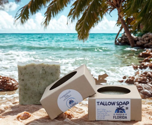Handcrafted Tallow Soap | Frankincense, Basil & Lavender Scent — Free Shipping