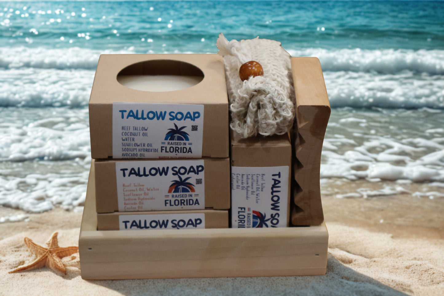 Handcrafted Tallow Soap | 4-Bar Sampler Box — Free Shipping