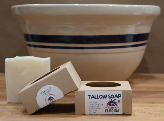 HAND-CRAFTED TALLOW SOAP ~ CEDARWOOD I LAVENDER I BASIL