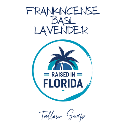 Handcrafted Tallow Soap | Frankincense, Basil & Lavender Scent — Free Shipping