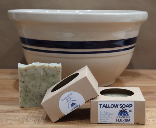 HAND-CRAFTED TALLOW SOAP ~ FRANKINCENSE I BASIL I LAVENDER