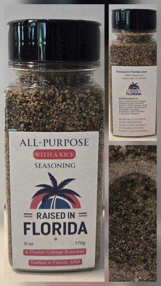 6) ALL-PUPOSE SEASONING w/A KICK (6 OZ)