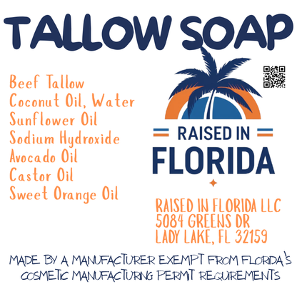 Handcrafted Tallow Soap | Sweet Orange Scent — Free Shipping