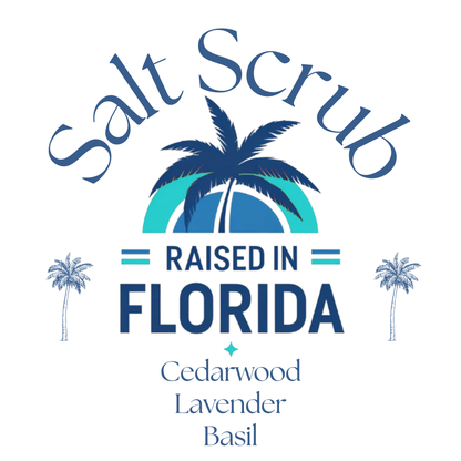 Handcrafted Salt Scrub | Cedarwood, Lavender, Basil — Free Shipping