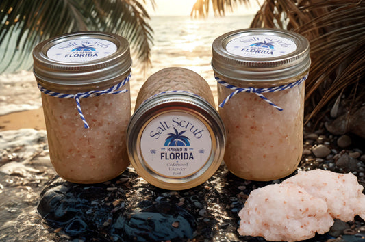 Handcrafted Salt Scrub | Cedarwood, Lavender, Basil — Free Shipping
